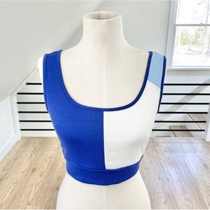 NWT S M L light, dark blue, white crop top tank top